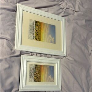 2 New White frames Matted  1 -8x10 matted to 5x7 1 5x7 matted to 4x6